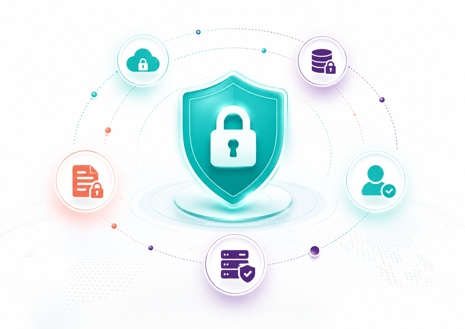 Shield illustration representing security and privacy